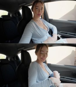 Emilia Bunny IN THE CAR with a STUDENT